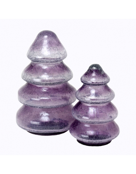 SET  2 TREES GLASS PURPLE