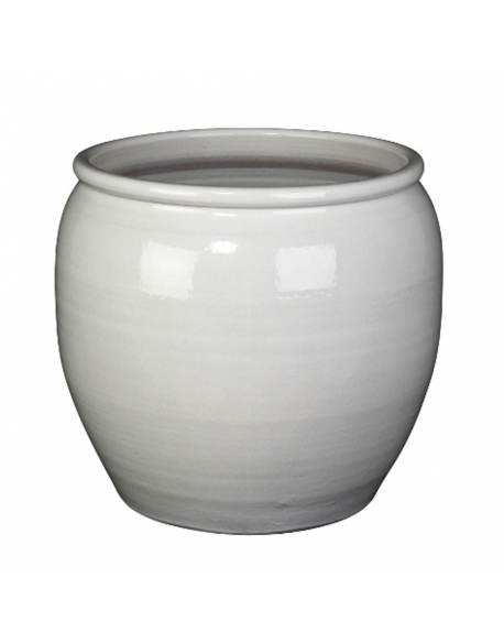 ATIRA CER. WHITE FLOWERPOT